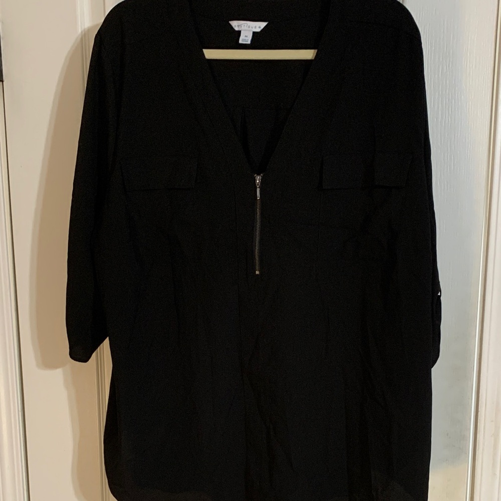 Black Zippered Blouse